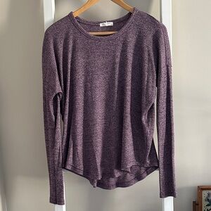 Rag and Bone Hudson Long Sleeve Tee / Top in Ribbed Purple / Plum